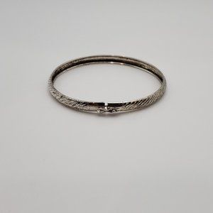 7 Inch 925 Sterling Silver Cool Textured Bangle Bracelet